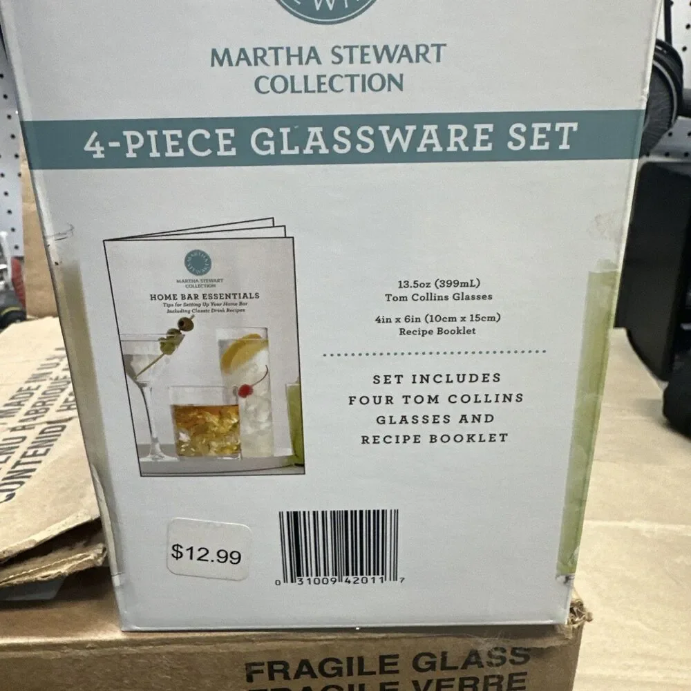 Martha Stewart Collection 4 Piece Recipe Glasses